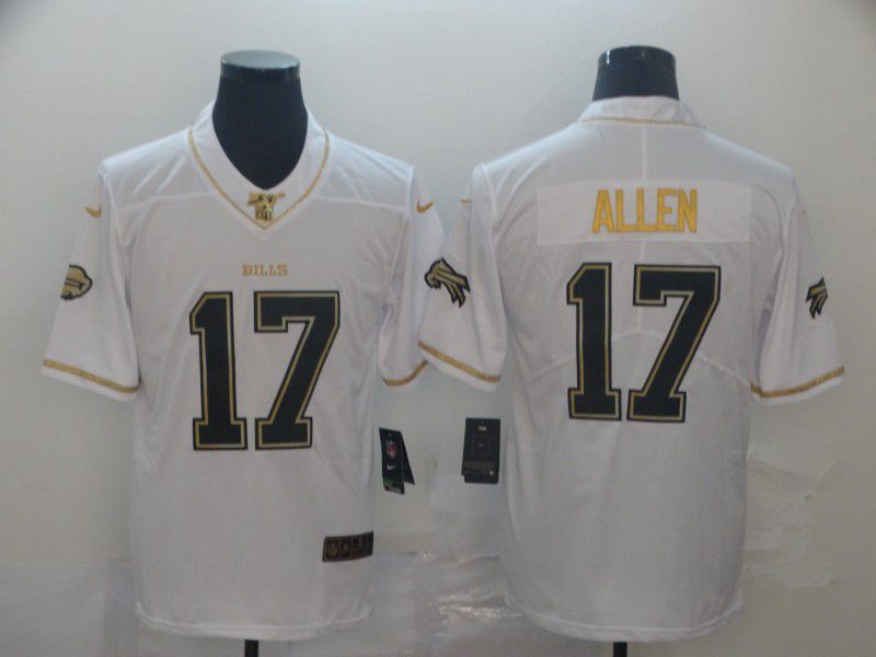 Men Buffalo Bills #17 Allen White Retro gold character Nike NFL Jerseys->green bay packers->NFL Jersey